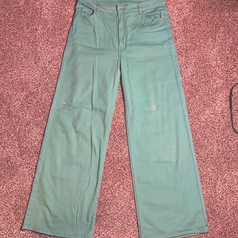 H&M twill pants green